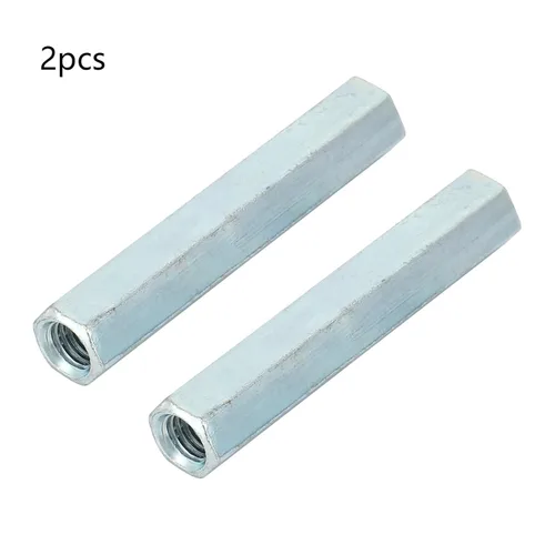 Vista 2 de Tuercas de varilla largas M8 x 66 Acoplamiento de acero al carbono Manguito hexagonal Tuerca de enfrentamiento de conexión Tornillo