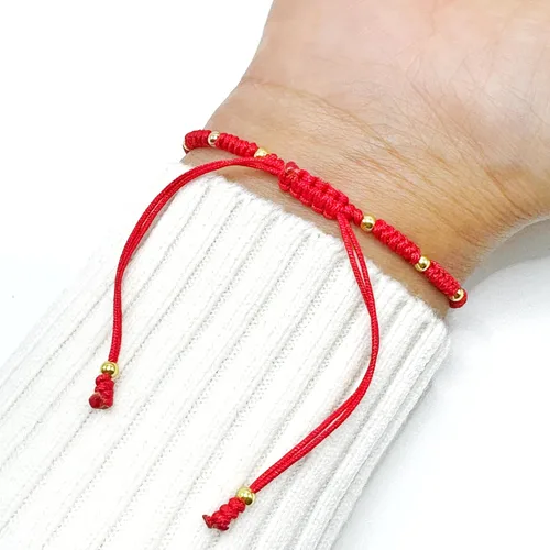 Vista 7 de Pulsera de cuerda roja hecha a mano con dije de Virgen María, joyería de protección cruzada de religión