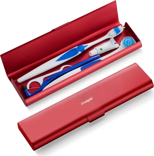 Vista 17 de Estuche de viaje para cepillo de dientes de aluminio, soporte portátil para cepillo de dientes, contenedor resistente para cepillo de dientes manual