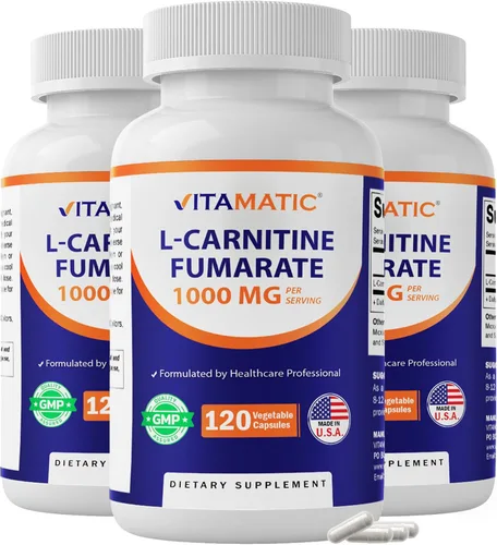 Vista 10 de Vitamatic L-Carnitina Fumarato 1000 mg - 120 Cápsulas Vegetales (1 Botella)