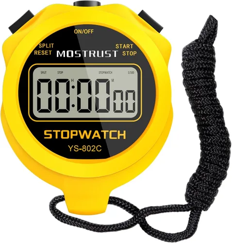 Vista 12 de Digital Simple Stopwatch, 1/30 Lap Basic Stopwatch, No Bells, No Clock, No Alarm, Silent, Child Friendly, ON/Off for Swimming Coaches Kids