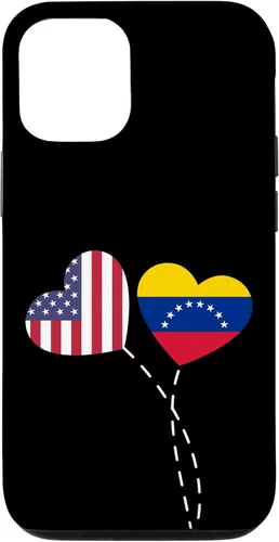 Vista 27 de Funda para iPhone 13 Pro Max Loving Venezuela USA Flag Heart Venezuelan Americans Love Case