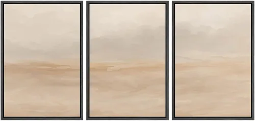 Vista 117 de SIGNWIN Lienzo enmarcado para pared, juego de arte sereno de pantanos con humedales verdes e ilustraciones de agua tranquila, arte moderno