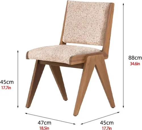 Vista 2 de Dining Chairs Linen Mid Century,Kitchen Chairs with Wood Legs,Farmhouse Dining Room Chair,Living Room Chair Armless Accent with Back for Room Black