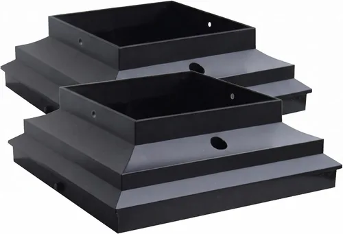 Vista 5 de Nuvo Iron PCCA4B Adaptador de collar de poste de 4 pulgadas, tapa negra, 1 unidad (paquete de 1)