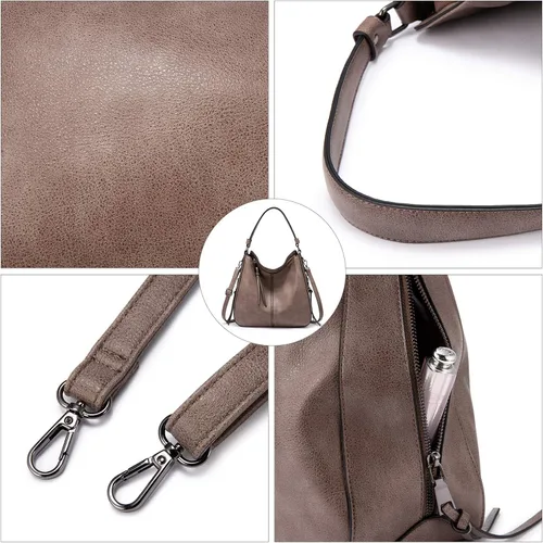 Vista 4 de Realer Handbags for Women Hobo Bags Large Crossbody Shoulder Bag Vegan Faux Leather, with HolsterWallet