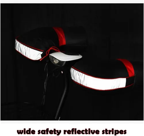 Vista 3 de Mangueras universales para manillar de motocicleta, compatibles con invierno, calentadores de manos para motos de nieve, guantes protectores