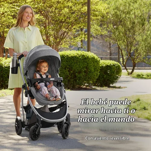 Vista 4 de Sistema de viaje Pramette de Graco Modos, asiento de coche y cochecito combinado, incluye asiento de automóvil infantil SnugRide LX y cochecito