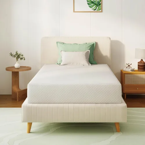 Vista 12 de Colchón individual de 5 pulgadas de espuma viscoelástica de té verde para un sueño fresco y alivio de la presión, sensación firme media, sin fibra