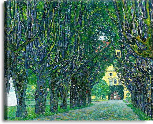 Vista 17 de A&T ARTWORK Avenue to Schloss Kammer por Gustav Klimt. Las reproducciones de arte clásico del mundo, impresiones en lienzo giclée para decoración