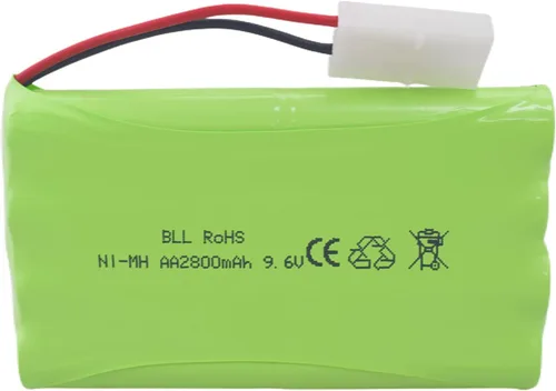 Vista 8 de 2 pilas recargables AA de 9.6 V 2800 mAh con enchufe Tamiya con cable de carga USB para coches de juguete a control remoto, camiones, tanques