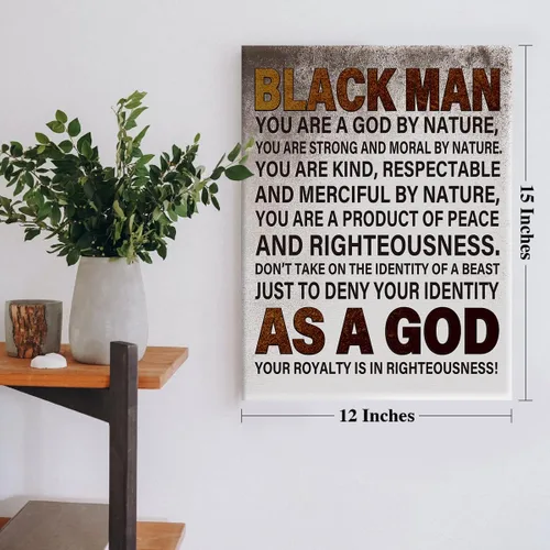 Vista 2 de Póster de lienzo con cita inspiradora de hombre negro, pintura motivacional afroamericana, para decoración de pared en casa, oficina, 11.5 x 15