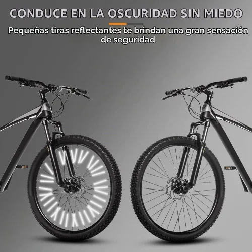 Vista 6 de Reflector de radios para bicicleta, reflectores de radios de bicicleta de visibilidad de 360°, clips reflectantes impermeables para bicicletas