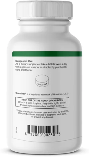 Vista 3 de Graminex Wheatgrass Tablets - Inmunidad natural, apoyo antienvejecimiento, aumenta la energía, el bienestar - Aminoácidos, vitaminas, minerales