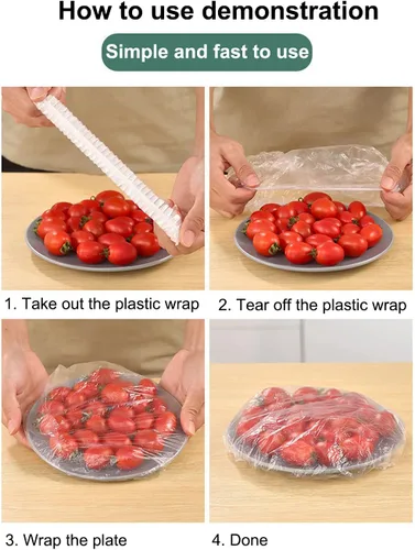 Vista 5 de Fresh Keeping Bags - Fundas elásticas reutilizables para almacenamiento de alimentos con bordes elásticos, fundas de plástico elásticas para tazones