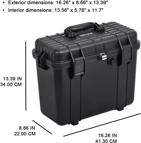 Vista 5 de MEIJIA Funda rígida impermeable para cámara para todo tipo de clima con espuma de ajuste personalizado incluida, elegante negro, apto para drones