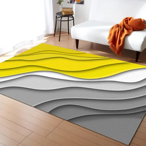 Vista 21 de Alfombra abstracta rosa y gris de San Valentín de 2 x 3 pies, alfombra estética geométrica moderna, antideslizante, rectangular, lavable