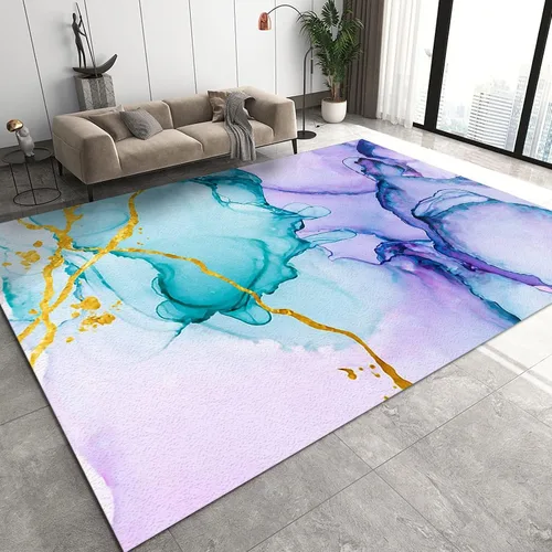 Vista 3 de Alfombras modernas de mediados de siglo cincuenta, colores retro atómicos sin costuras, alfombra de pasillo para exteriores, antideslizante, área