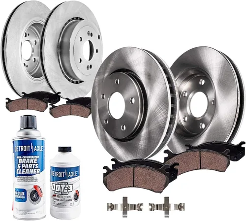 Vista 25 de Detroit Axle - Kit de frenos para 2005-2010 Scion TC Rotores de freno de disco delantero y trasero pastillas de freno de cerámica con hardware 2006