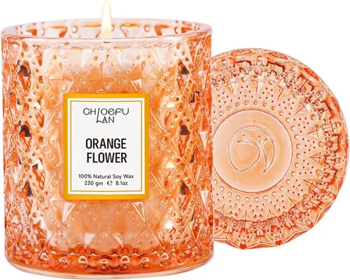 Vista 13 de Chloefu LAN Vela Perfumada Premium con Aroma a Gardenia para Hombres y Mujeres, Altamente Perfumada, 7.1 onzas 45 Horas de Larga Duración, Velas