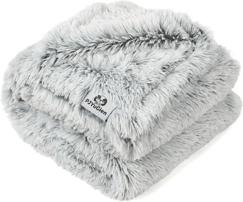 Vista 9 de PJYuCien Manta de perro para perros, cachorros y mascotas, ligera y portátil, manta de forro polar esponjoso, manta de felpa súper suave para sofá