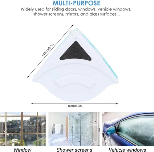 Vista 6 de Limpiador magnético de ventanas, cepillo de limpieza de ventanas de doble cara, limpiacristales, herramienta magnética de limpieza de ventanas