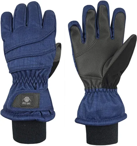 Vista 23 de N'Ice Caps - Guantes térmicos de invierno para niños, impermeables y cálidos Negro