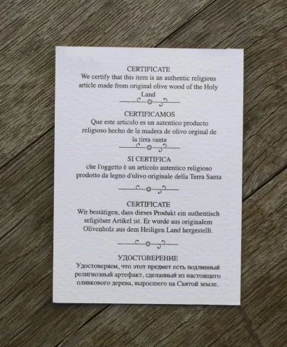 Vista 7 de Collar ortodoxo con cruz de madera de olivo de San Nicolás del Este en bolsa de algodón, certificado de Belén, collar de cruz de madera para hombres