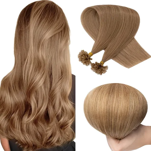 Vista 23 de SEGO Extensiones de cabello humano con micro cuentas, extensiones de cabello humano con micro bucle, lacio, natural, fusión fría, 1.76 oz/paquete