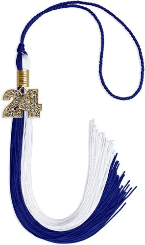 Vista 22 de Endea Graduation Borla de doble color con dije dorado (negro/oro brillante, 2022)