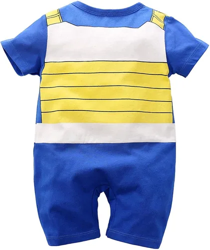 Vista 2 de daimenmeng Mameluco de algodón para recién nacido, ropa de una pieza para niño, manga corta, blanco y azul, 2, 3-6 meses66, Blanco y azul2