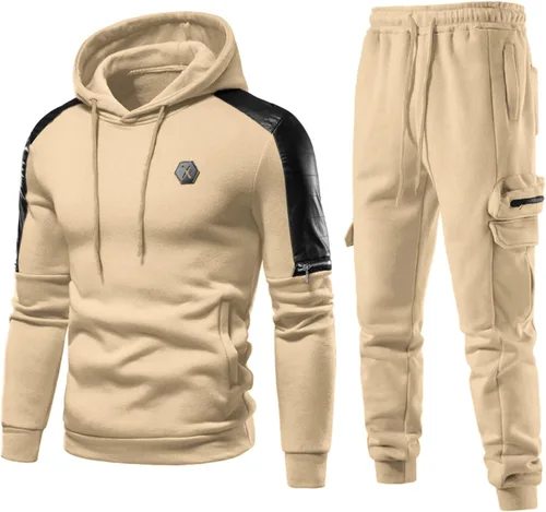 Vista 2 de Conjunto deportivo de 2 piezas para hombre, sudadera con capucha y manga larga