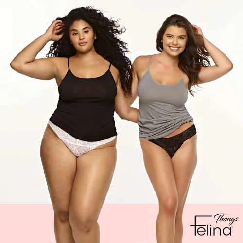 Vista 5 de Felina Tanga de encaje elástico de tiro bajo Panty, Negro carbón