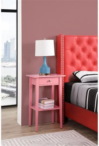Vista 2 de Glory Furniture Dalton - Mesita de noche con 1 cajón, color rosa