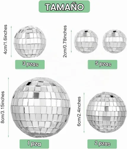 Vista 2 de Jetec - 11 adornos para tartas de bola de discoteca, decoración de fiesta