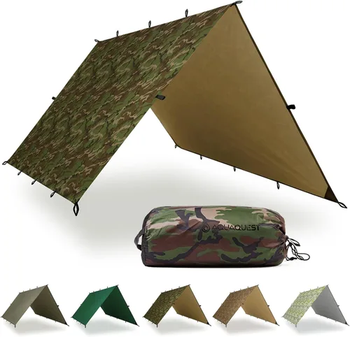 Vista 7 de AquaQuest Defender - Lona resistente impermeable (20,000 mm) con costuras selladas para camping, bushcraft y supervivencia