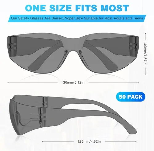 Vista 2 de WFEANG Gafas de seguridad – Gafas protectoras transparentes con ANSI Z87.1, resistentes a arañazos e impactos, protección ocular para el trabajo