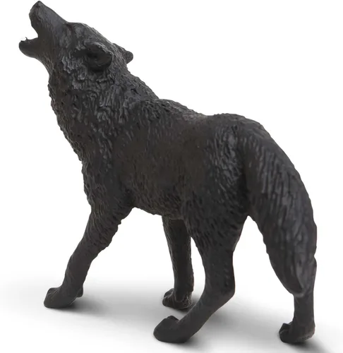 Vista 5 de Safari Ltd. Figura de lobo negro, figura detallada de plástico de 3.7 pulgadas, divertido juguete educativo para niños, niñas y niños a partir de 3