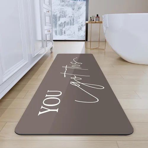 Vista 34 de Tapetes de baño antideslizantes de secado rápido, tapetes de baño de goma súper absorbentes para debajo de la puerta, tapetes de baño para baño, Azul