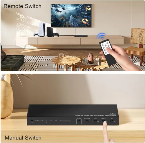 Vista 9 de Y.D.F Convertidor selector HDMI 2.0+ 1 RCA a HDMI (2 en 1 con extractor de audio) compatible con conmutación 4:3/16:9, 2.0ch/5.1ch y ARC para N64