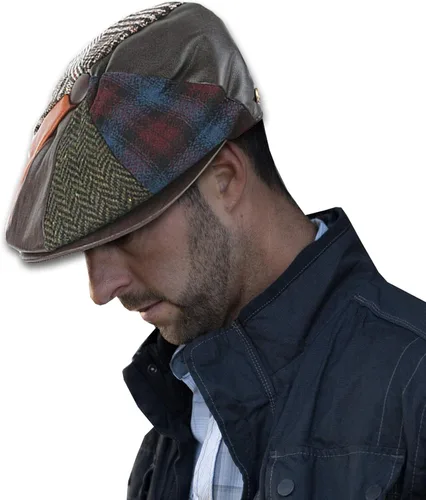 Vista 11 de EPOCH Gorra de lana para hombre, sombrero de golf Applejack de cabbie de tweed de conducción en espiga Nsb1910