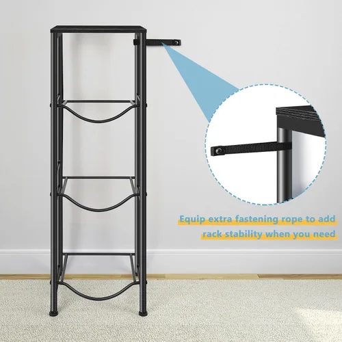 Vista 5 de MOOACE Estante para jarra de agua de 3 niveles, organizador de 5 galones con estante superior de almacenamiento, color negro