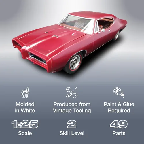 Vista 2 de AMT 1968 Pontiac GTO Hardtop Craftsman Plus 1:25 Kit de modelo a escala 1:25