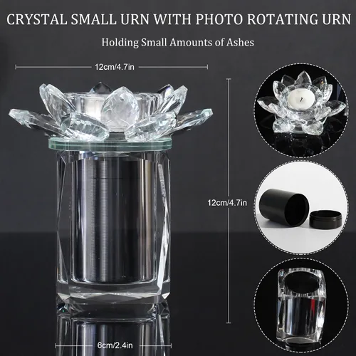 Vista 2 de Urnas de recuerdo para cenizas humanas, urnas pequeñas de cristal, urna de recuerdo de cremación para fotos con velas compartidas cenizas, mini urna