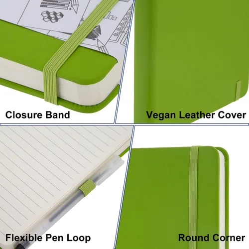 Vista 6 de Paquete de 12 cuadernos rayados, cuadernos A5 de tapa dura de 192 páginas, diario de papel grueso de 100 GSM, 8.3 x 5.7 pulgadas, diarios