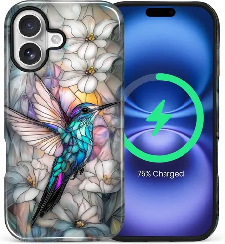 Vista 43 de Funda Compatible con iPhone 13/14 [Compatible con MagSafe] Protección de Doble Capa de Cáscara Dura Híbrida, Funda Magnética Protectora a Prueba