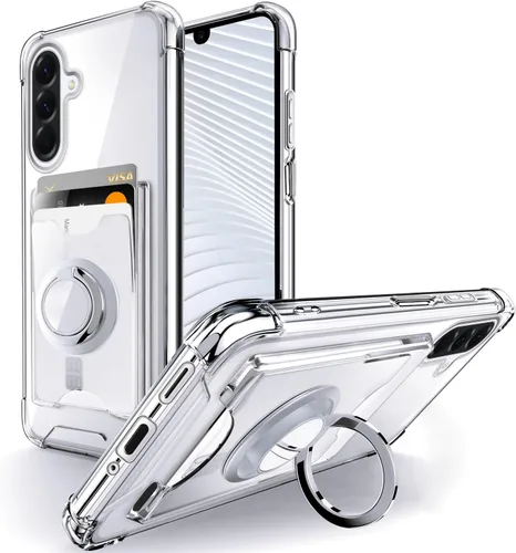 Vista 14 de Shields Up Funda para Samsung Galaxy A15 5G, funda minimalista con tarjetero y soporte de anillo, [protección contra caídas] Funda protectora