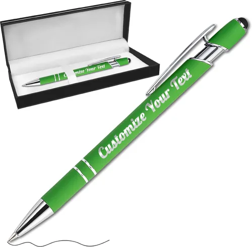 Vista 22 de Hasta 500 bolígrafos personalizados a granel con lápiz capacitivo, grabado, juego de bolígrafos con tu nombre, texto para mujeres de negocios