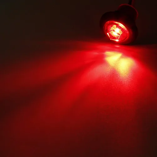 Vista 7 de Partsam 10 mini luces LED redondas rojas de 3/4 pulgadas de marcador lateral + 50 piezas de 3/4 pulgadas redondas de acero inoxidable bisel