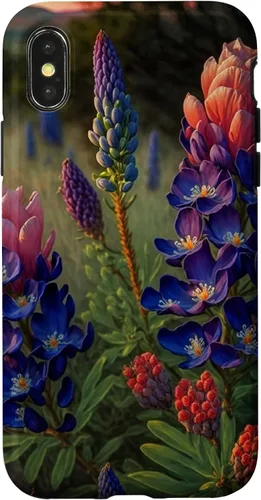 Vista 5 de Texas Rose Colored Bluebonnets Case for iPhone 17